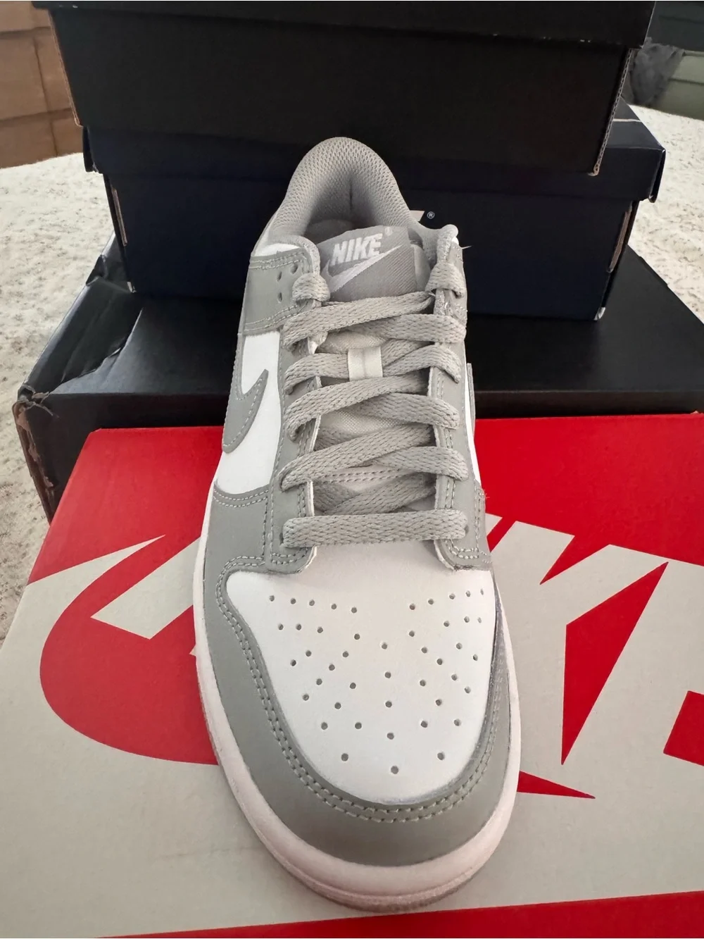 Nike Grey and White Low-Top Skate/Sneaker